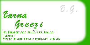 barna greczi business card